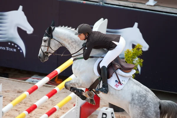 Cavalier à cheval lors du Tour d'Espagne des Champions du Monde — Photo