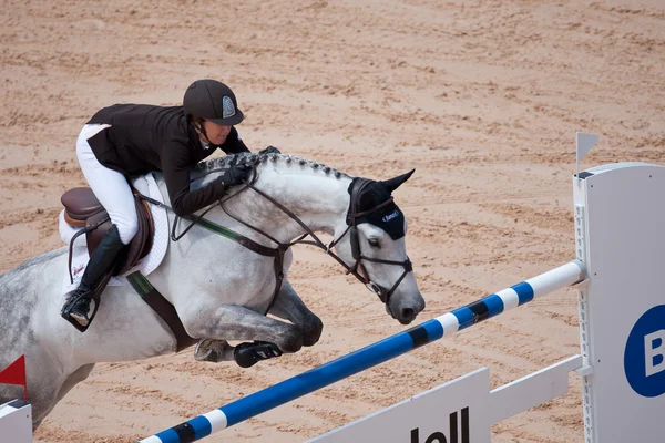 Rider on the horse during  Global Champions Tour of Spain — Stok Foto