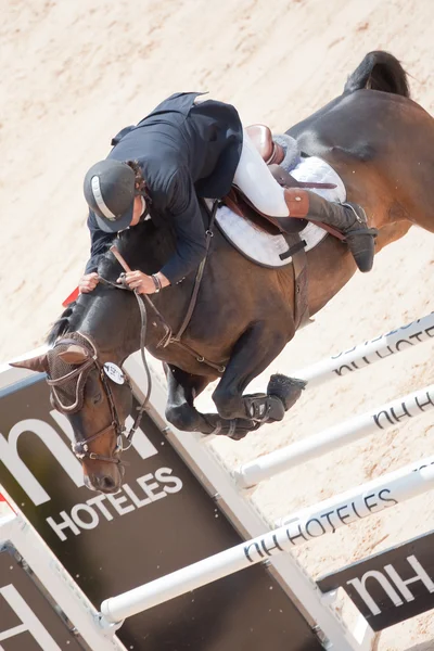 Rider på hästen under Global Champions Tour of Spain — Stockfoto