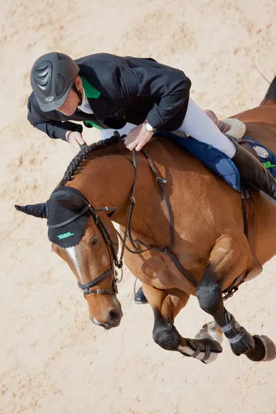 Rider på hästen under Global Champions Tour of Spain — Stockfoto