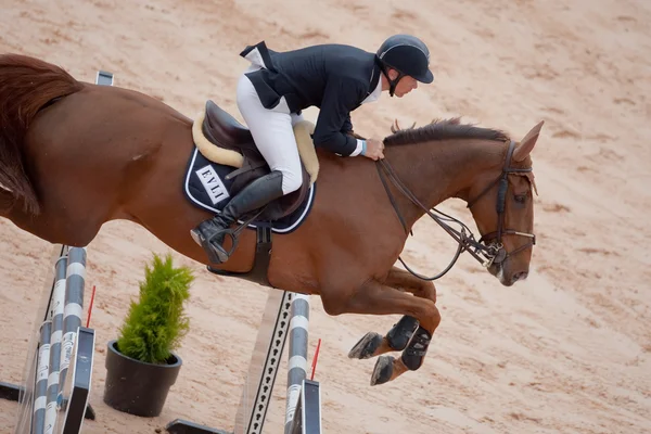 Cavalier à cheval lors du Tour d'Espagne des Champions du Monde — Photo