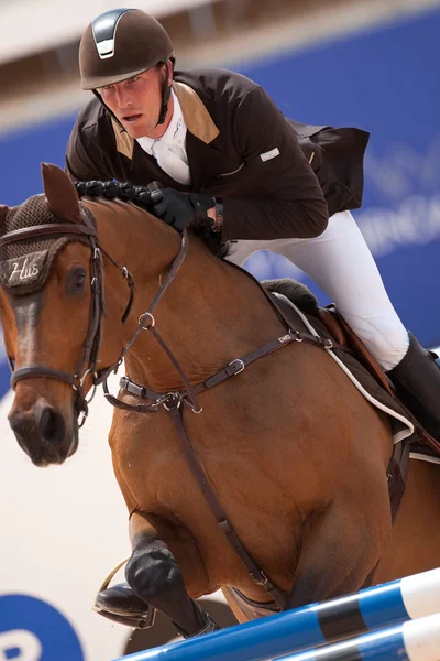 Cavalier à cheval lors du Tour d'Espagne des Champions du Monde — Photo