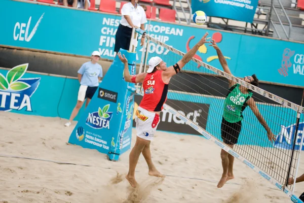 Mistrzostwa w piłce siatkowej Europejskiej Beach — Zdjęcie stockowe