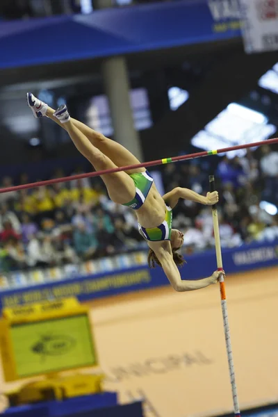 Fabiana Murer participe au saut à la perche féminin — Photo