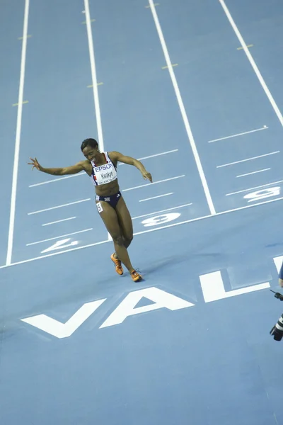 Jeanette Kwakye celebrates winning a silver medal — Stock Photo, Image