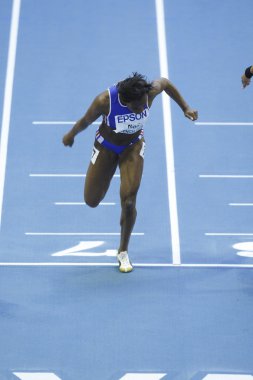 Reïna-Flor Okori competes in the Women's 60 metres hurdles
