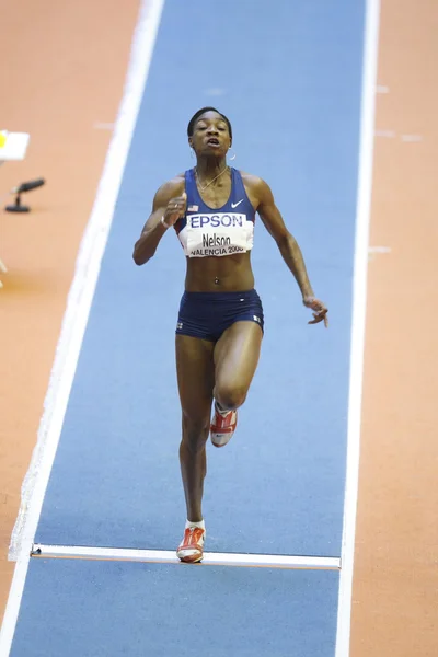 Lela V. Nelson competes in the Qualification of Women's long jump — Stock Photo, Image