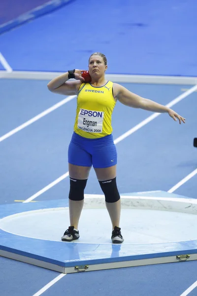 Helena Engman op de kwalificatie van vrouwen kogelstoten — Stockfoto