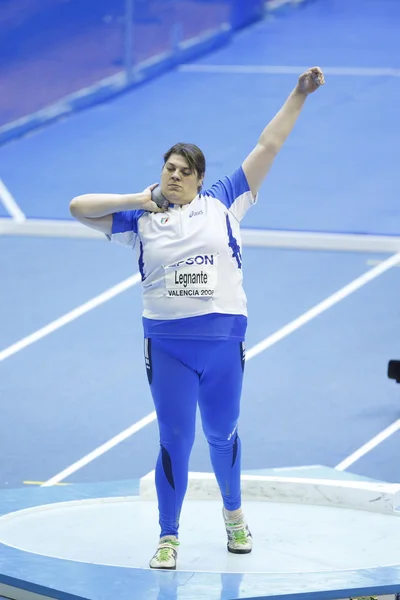 Assunta legnante während der Qualifikation Kugelstoßen der Frauen — Stockfoto