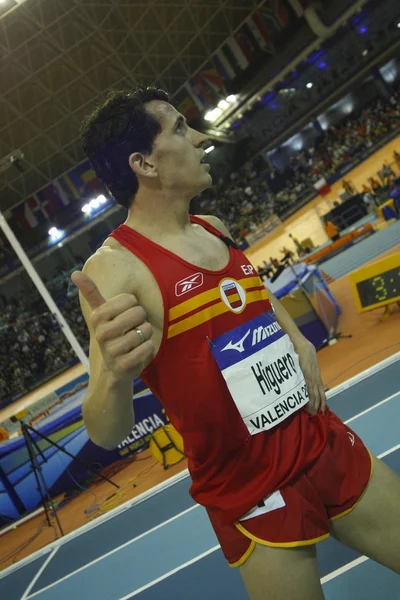 Juan Carlos Higuero na het uitvoeren van mannen 1500 meter finale — Stockfoto