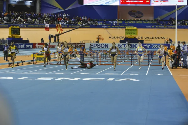 Frauen 60-Meter-Hürden-Finale — Stockfoto