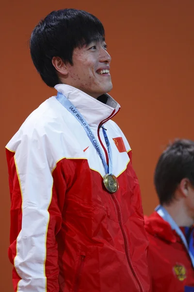 Xiang Liu con medalla de oro en 60 metros vallas de los hombres — Foto de Stock