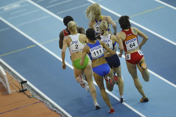 Mutola, Lewis e Petlyuk gareggiano nella finale femminile di 800 metri — Foto Stock