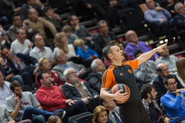 Referee with a ball — Stock Photo, Image