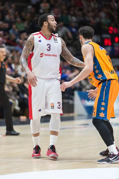 Marcus Williams (L) e Pau Ribas (R) durante la partita — Foto Stock