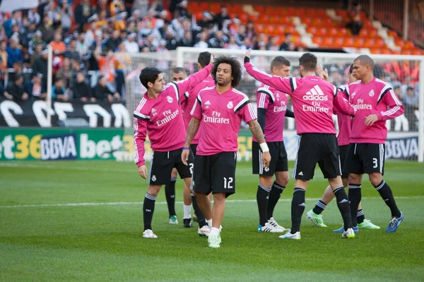 Real Madrid oyuncular maç sırasında — Stok fotoğraf