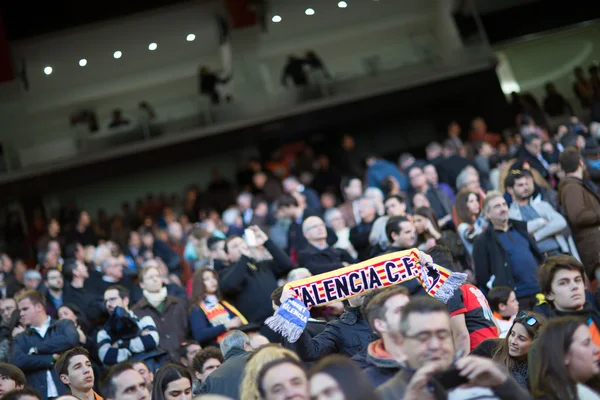 Υποστηρικτές κατά τη διάρκεια αγώνα Valencia - πραγματική — Φωτογραφία Αρχείου