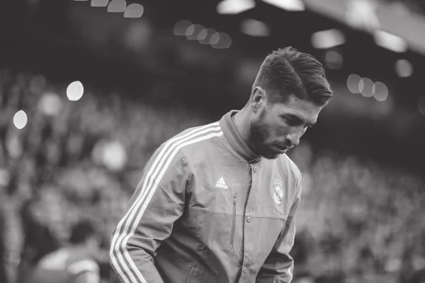 Ramos durante o jogo Valencia - Real — Fotografia de Stock