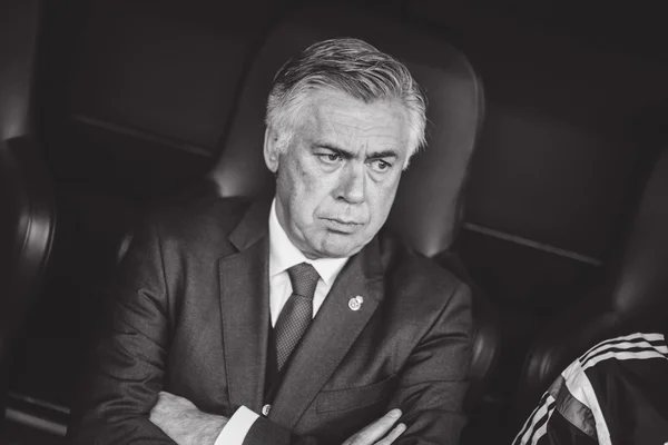 Carlo Ancelotti podczas meczu — Zdjęcie stockowe