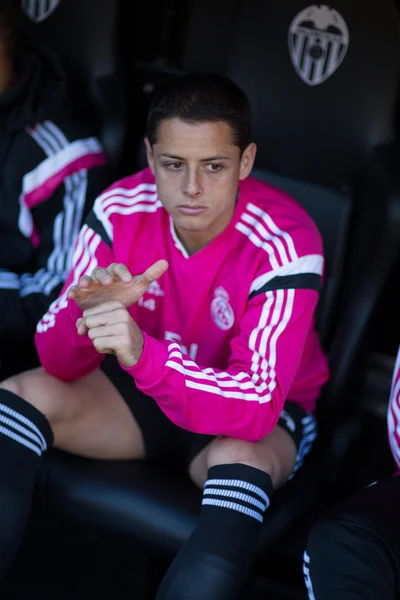 Chicharito durante o jogo Valencia - Real — Fotografia de Stock