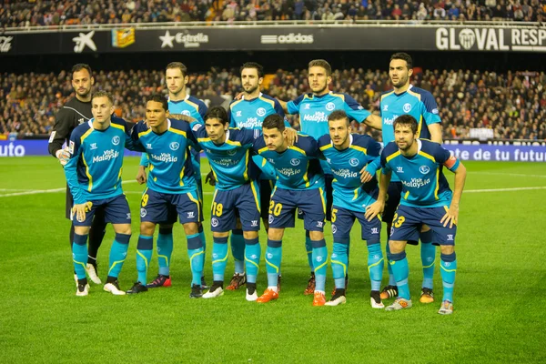 Los jugadores del equipo Sevilla FC antes del partido —  Fotos de Stock