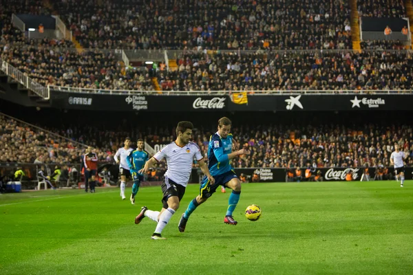 Andre Gomes (L) e Krychowiak (R) em ação — Fotografia de Stock