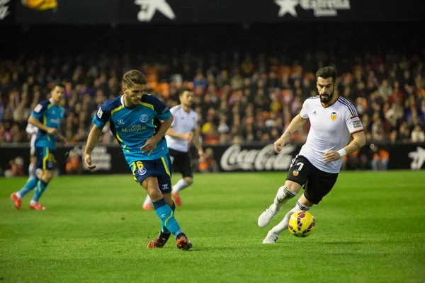 Carrico (L) and Negredo (R) in action — Stock Photo, Image
