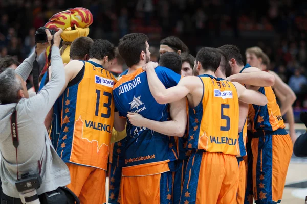 Valencia Basket Club team graczy — Zdjęcie stockowe