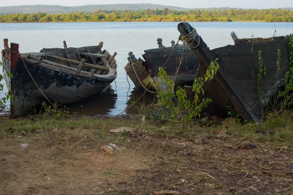 Die boote in goa, indien — Stockfoto