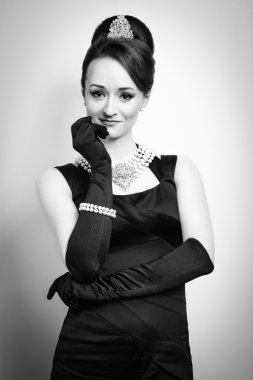 Klasik film görüntü güzel kız