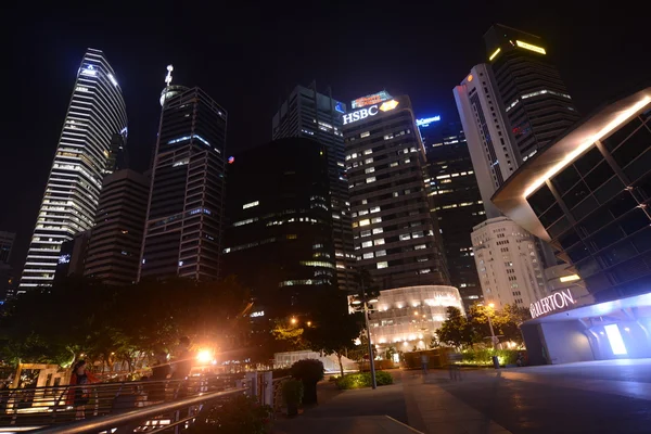 Міський центр Сінгапуру, ніч, 26.12.2013 — стокове фото