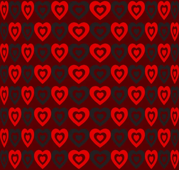 Rode grote en harten. Schattig naadloze patroon. Grafische modevormgeving. Illusie achtergrond — Stockvector