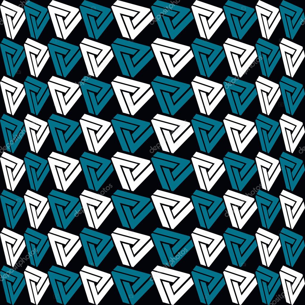  Incredibly Triangles pattern on black background.