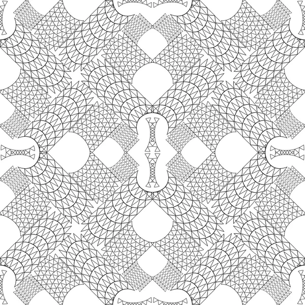 Caleidoscópio oriental fractal. Abstrato padrão preto e branco. Vetor . —  Vetores de Stock