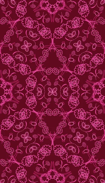 Patrón sin costura vectorial con flores abstractas rojas y rosas. Ilustración vectorial sin fin para textiles, diseño de interiores, diseño de libros, fondo del sitio web . — Archivo Imágenes Vectoriales