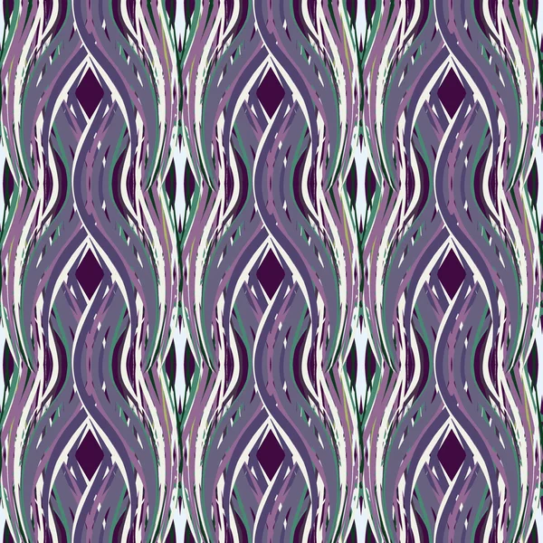 Kesintisiz çizgili soyut beyaz desen mor bir arka plan üzerinde. vektör çizim