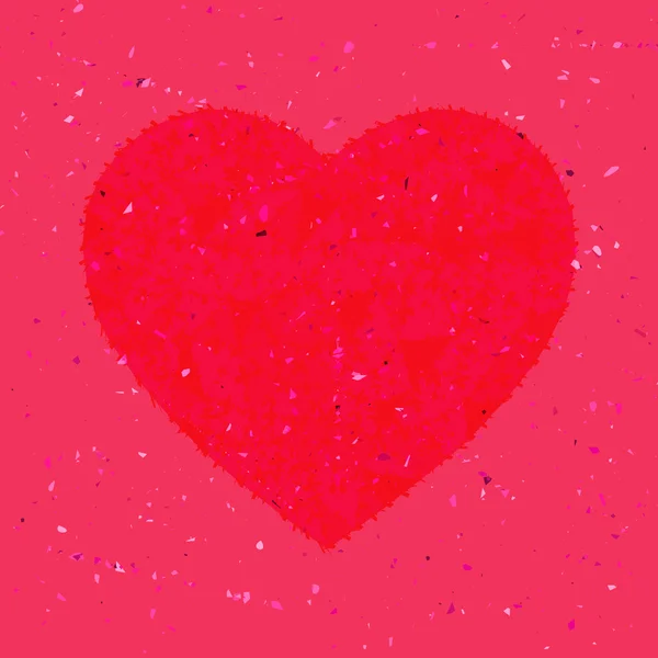 Achtergrond helder roze hart op de roze muur. Roze hart rode retro achtergrond. — Stockvector
