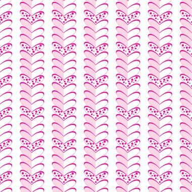 Beyaz bir arka plan üzerinde pembe kalpler soyut desen.