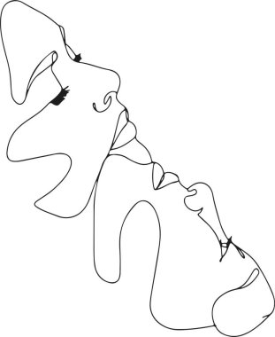 Bir kadının el çiziminin vektör çizimi 