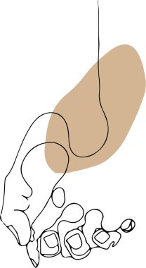 El çizimi bir insan elinin birbirini tutuş çizimi 