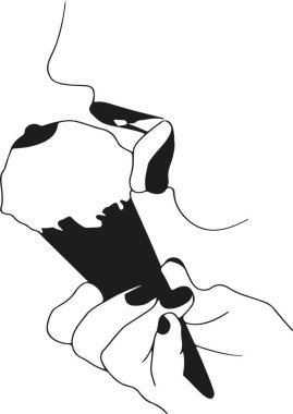 Woman eating ice cream vector Woman eating ice cream vector