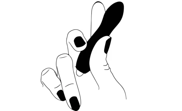 Ilustracja Kobiecej Ręki Manicure Trzymającej Nieregularny Przedmiot — Wektor stockowy