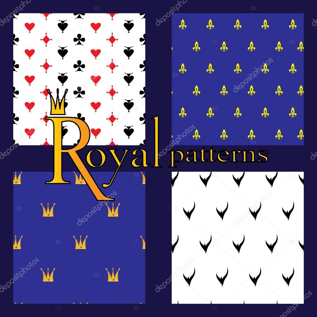 Set of 4 simple royal patterns