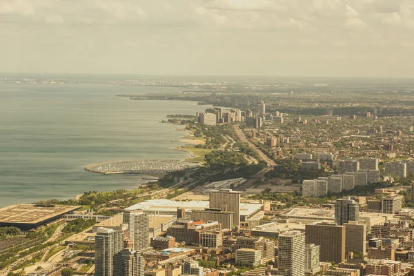 Chicago ufuk çizgisi hava görüntüsü
