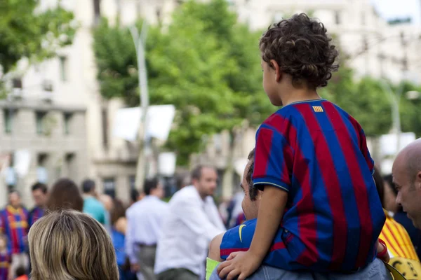 Barcelona fans — Stock Photo, Image