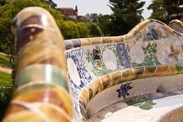 Antonio Gaudi - Detail of Parc Guell Barcelona, Espania, 30 May 2011