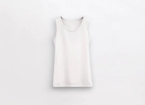 Fitness Tank Top Blank Wit Blanco Achtergrond — Stockfoto