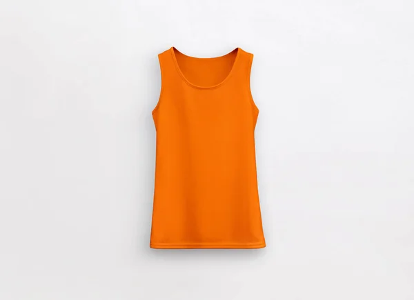 Fitness tank top orange on white background