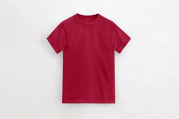 round neck basic brick red t-shirt on white background