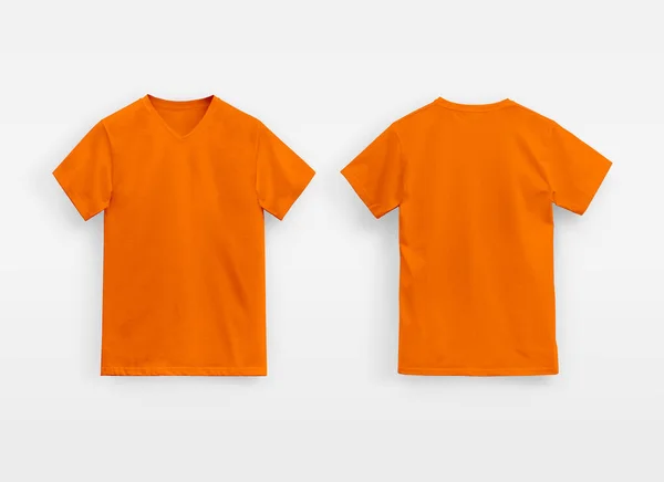 orange v-neck t-shirt for man unbranded on white background